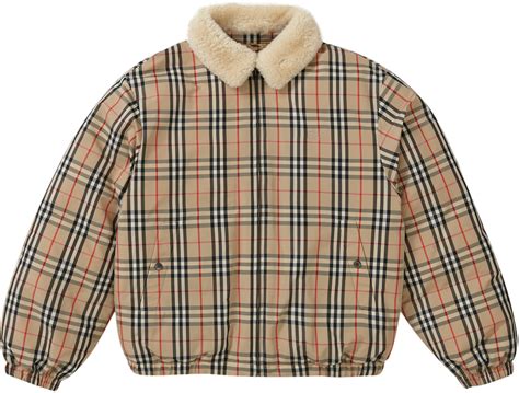 supreme burberry shearling collar|supreme x burberry price list.